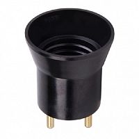 Переходник вилка-патрон Ecola E27 Прямой Черный картинка 